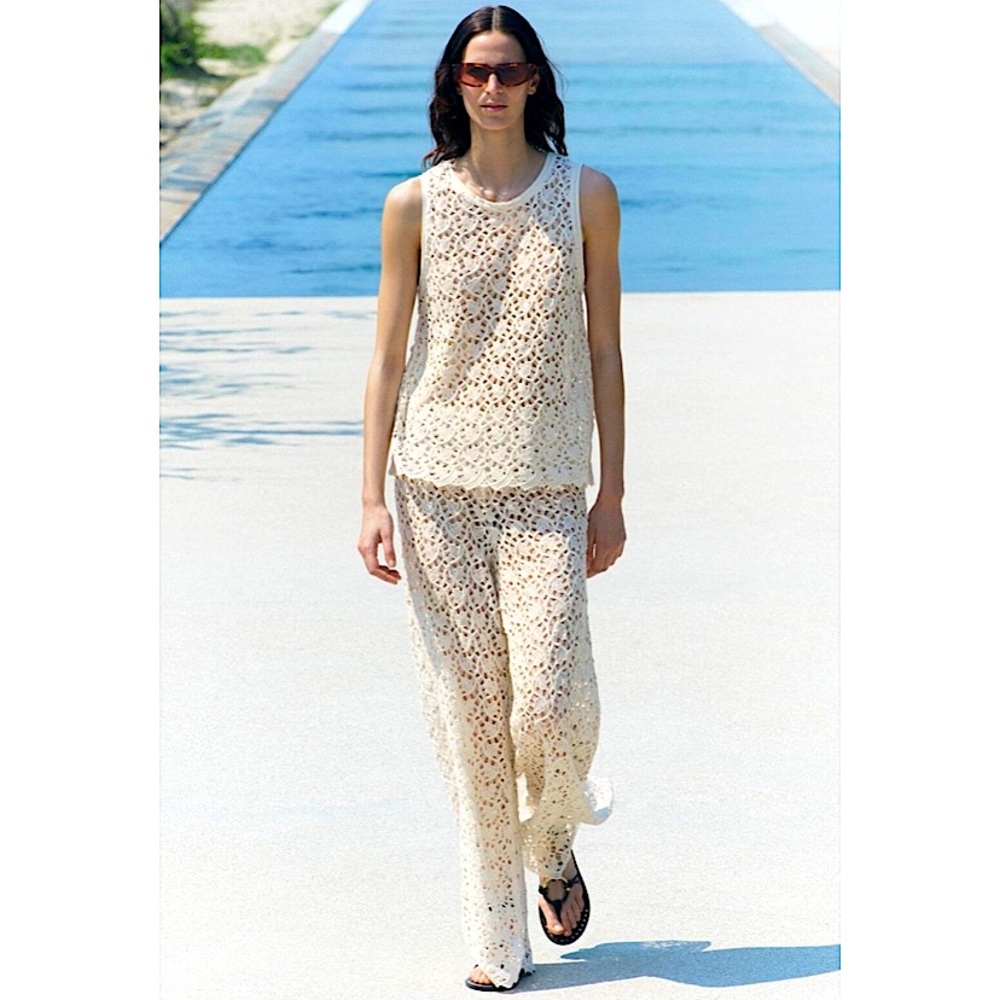 FINAL CALL! Zara Ponitelle Cream Crochet Knit Sleeveless Top - NWT, size S